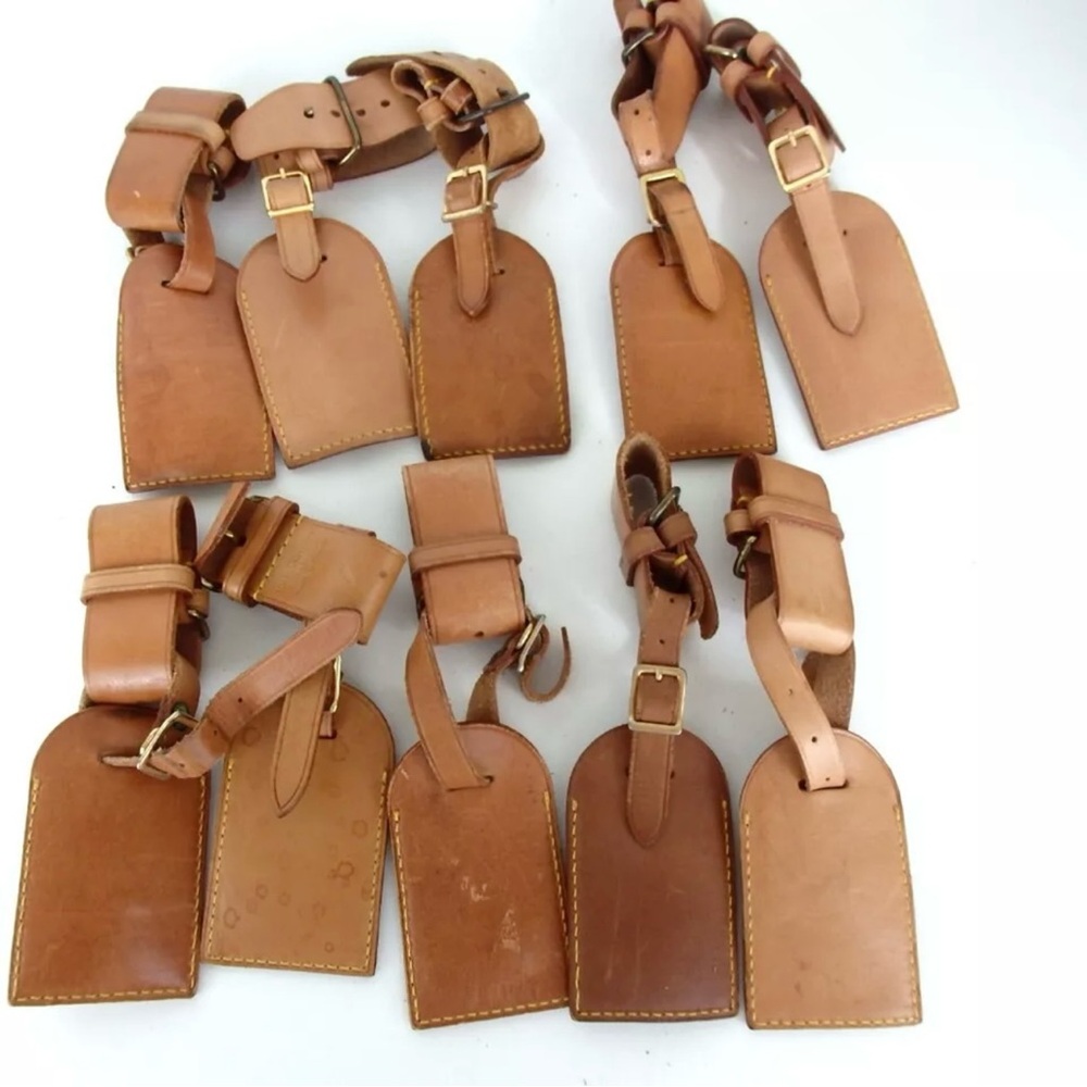 Set of 10 Louis Vuitton luggage name tags leather - Picture 5 of 9